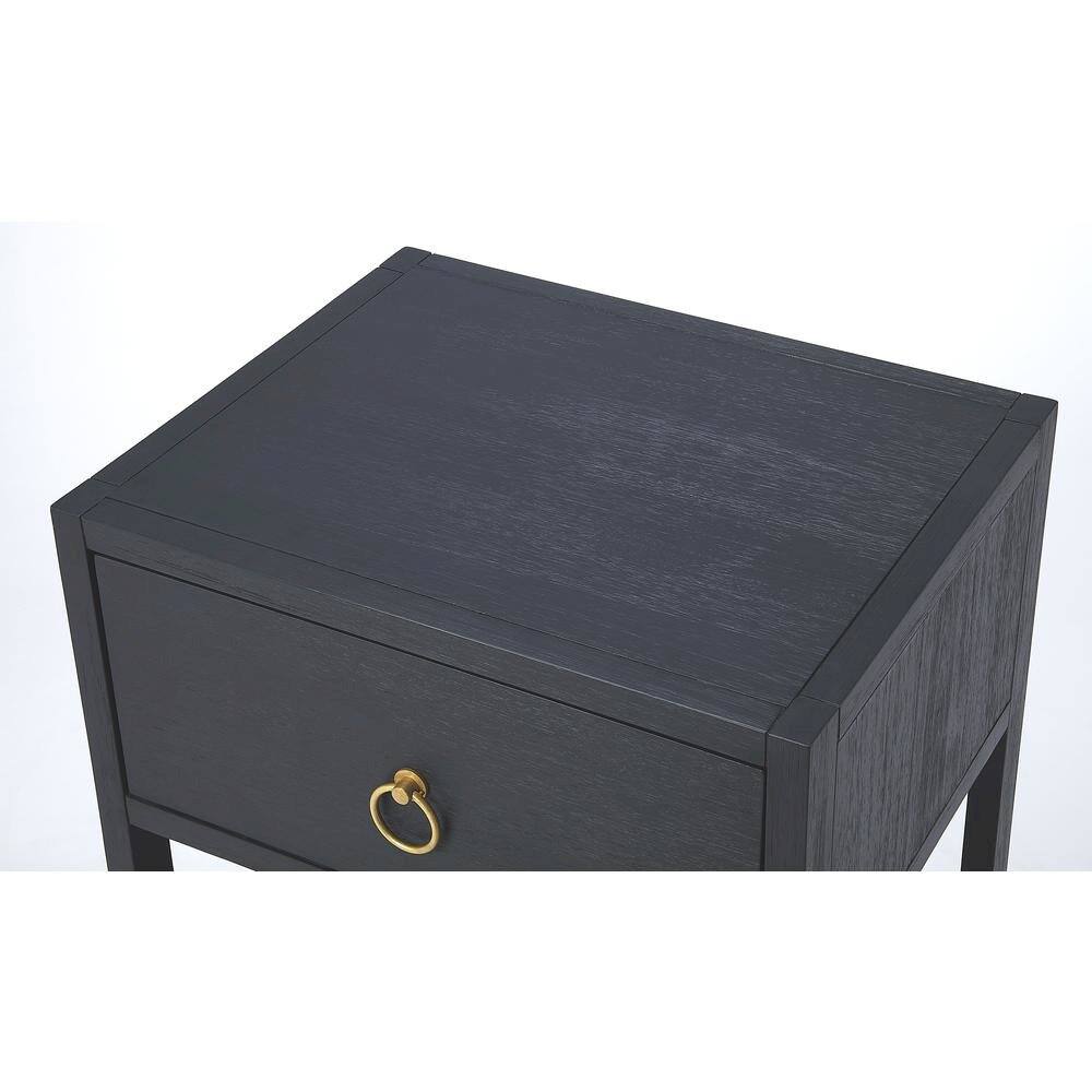 Angle. Starlight Canyon Home - Navy Blue End Table – Small Wood Nightstand for Bedroom or Living Room - Navy Blue.