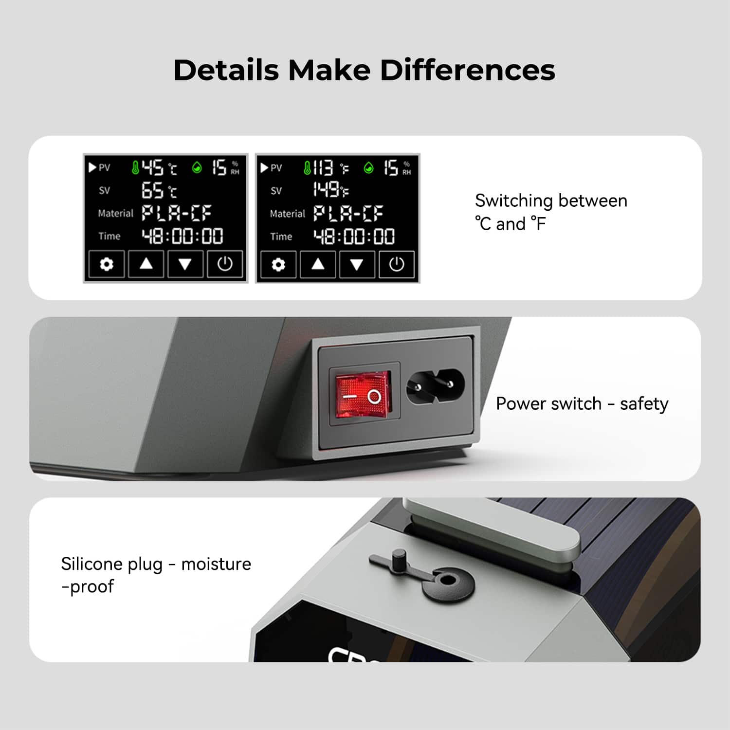 Alt View 19. Creality - Space Filament Dryer - Gray.