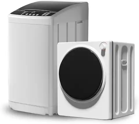 Front. Circus Cirle - Washer and Dryer Combo - White.