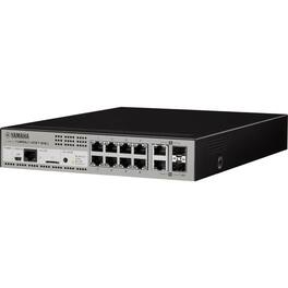 Yamaha - Intelligent L2 Network switch with PoE - 10 Ports - Manageable - 2 Layer Supported - Modular - 2 SFP Slots - 280 - Black