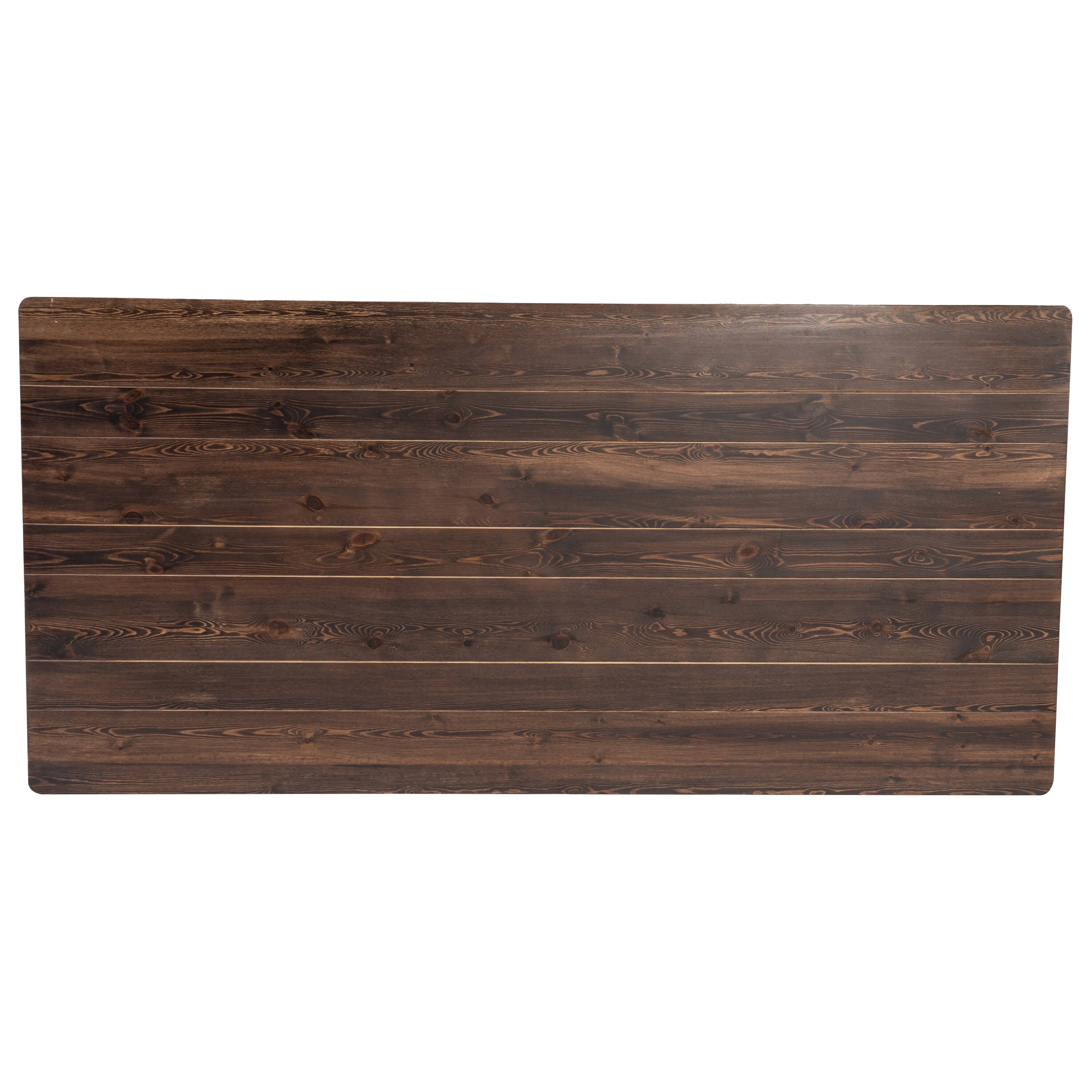 Alt View 1. Flash Furniture - HERCULES 7' x 40" Rectangular Antique Rustic Mahogany Solid Pine Folding Farm Table - Brown.
