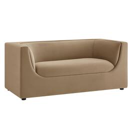 Hilda 67" Curved Back Performance Velvet Loveseat by Modway - Taupe