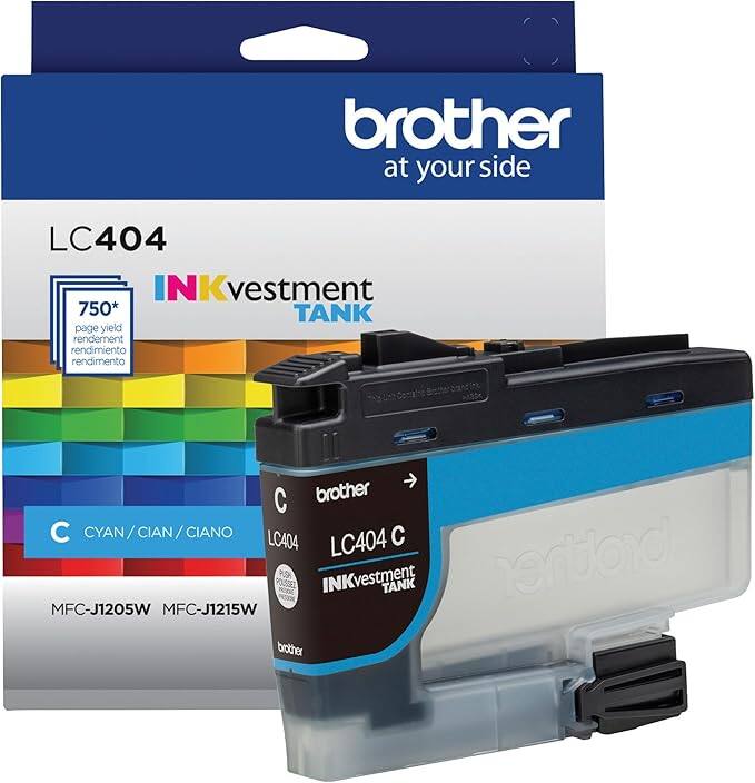 Brother - LC404 Standard-Yield Cyan Ink Cartridge, LC404C