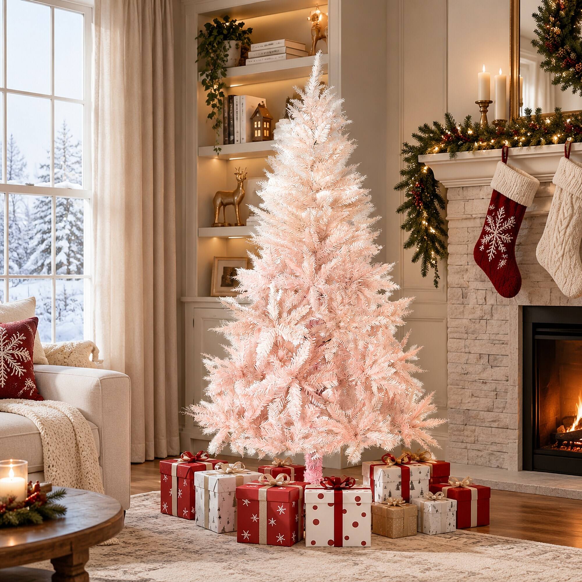 RYHNUYNE 6 Ft Unlit Spruce Artificial Christmas Tree With 800 Tips ...
