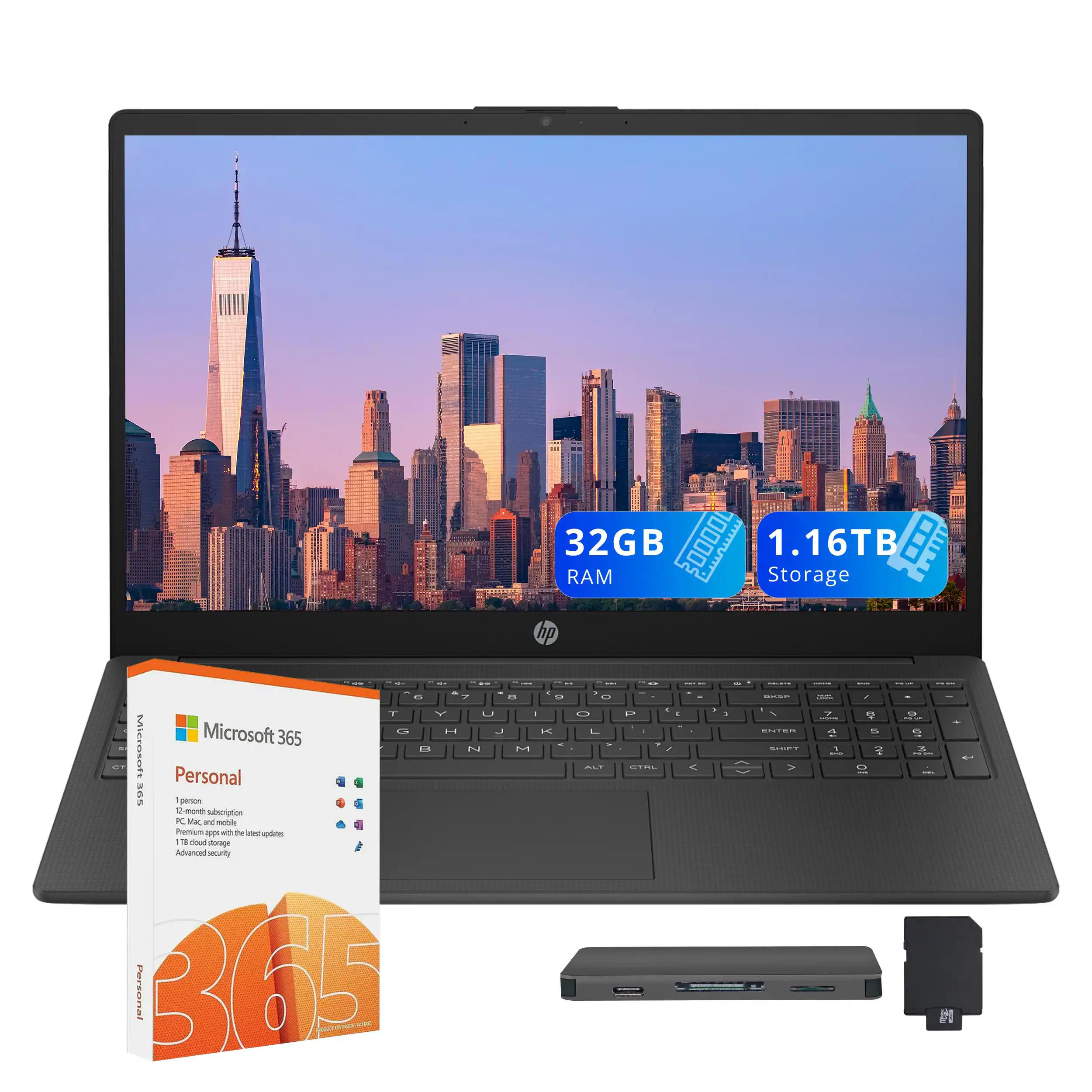 32GB RAM
1.16TB Storage
Microsoft 365 Personal
12-month subscription
PC, Mac, and mobile
1TB cloud storage
Advanced security