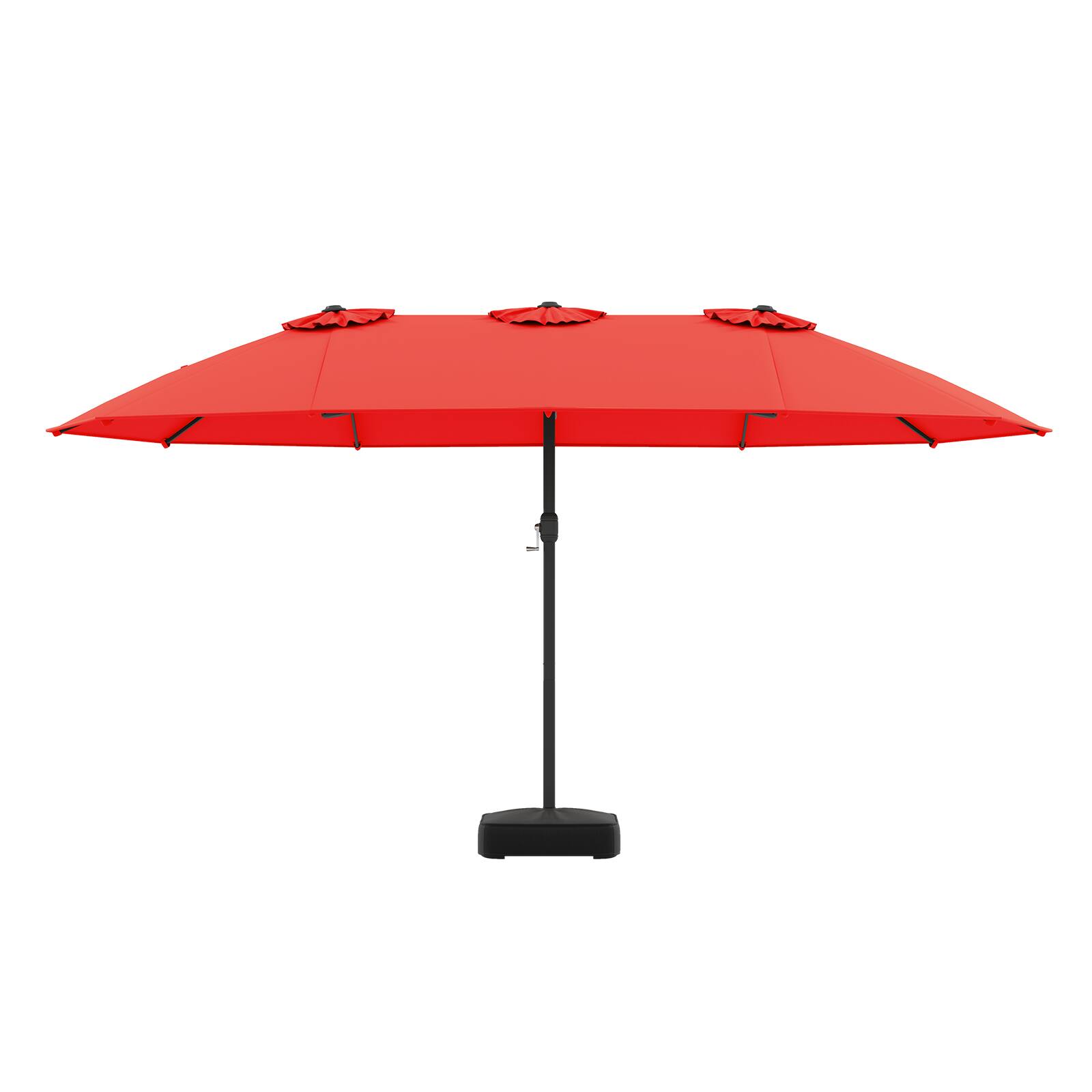 Alt View 5. Gymax - Gymax 15FT Outdoor Double-Sided Twin Patio Umbrella Sun Shade Crank Market Base Red - Red.