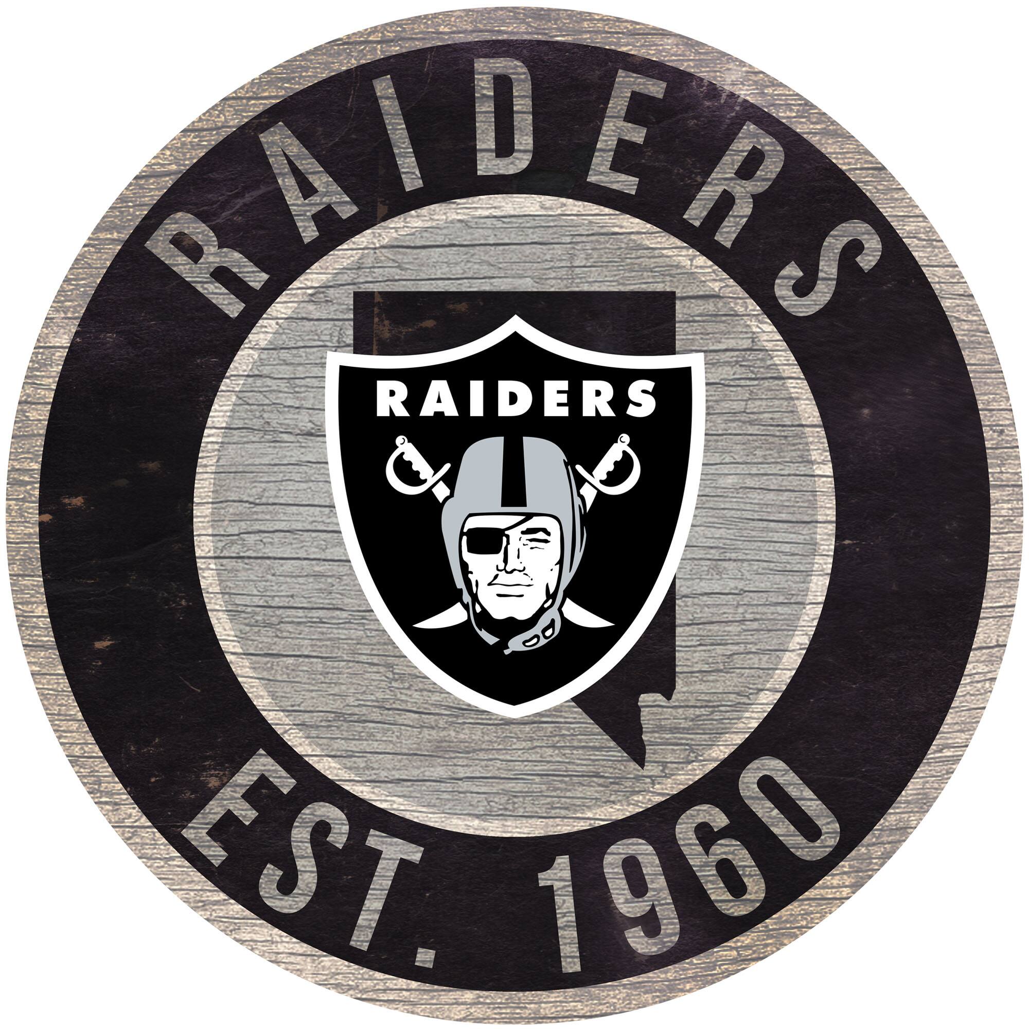 Las Vegas Raiders 12'' x 12'' State Circle Sign