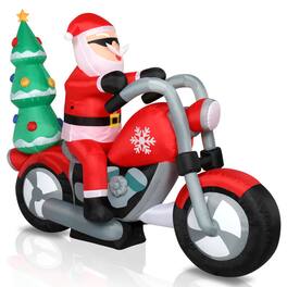 Winado - 6FT Christmas Inflatable Santa Claus Riding Motorcycle Lighted Blow Up Display for Outdoor Holiday Party Decorations - Multicolor