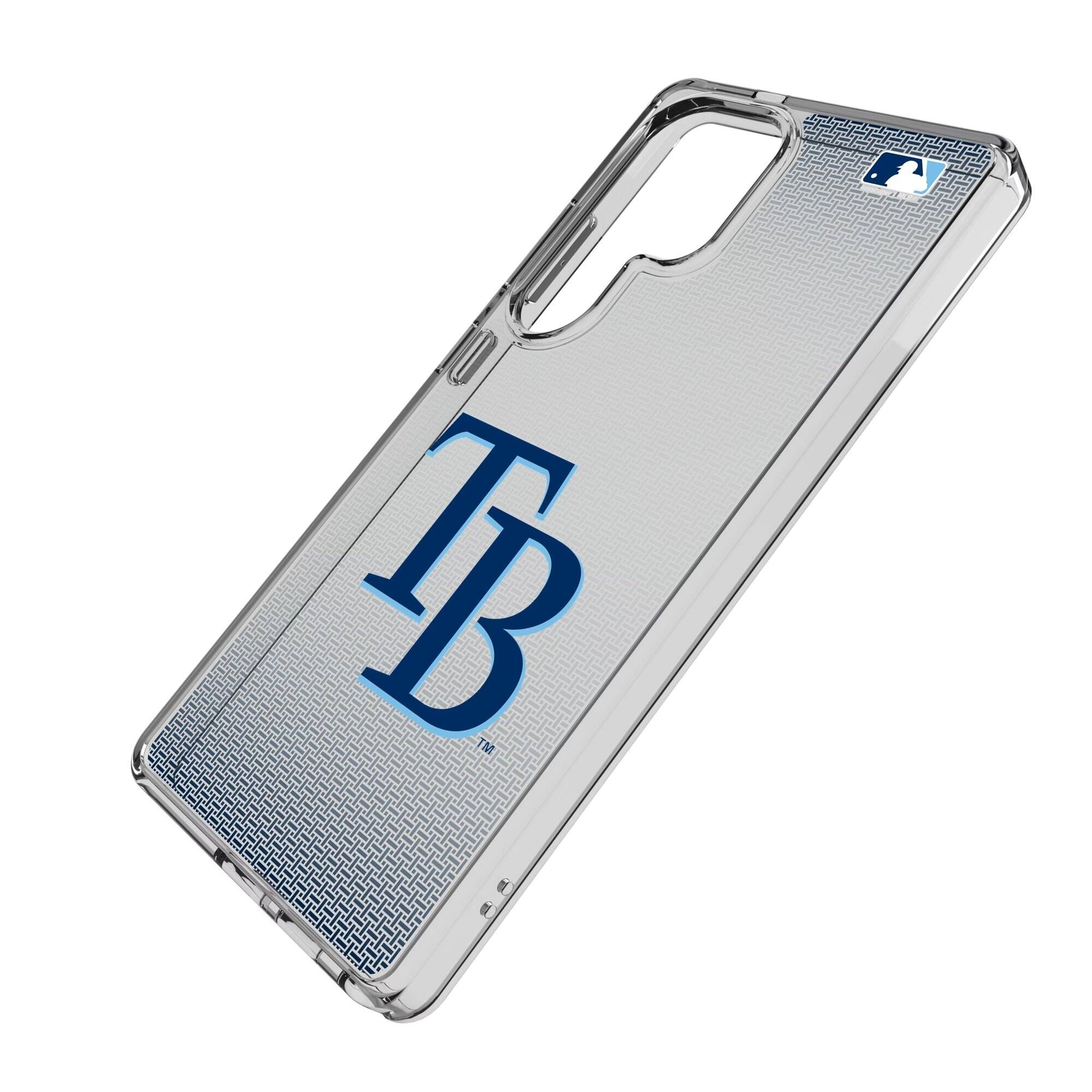 Alt View 1. Keyscaper - Tampa Bay Rays Linen Logo Galaxy Clear Case - S24 Ultra - Multicolor.