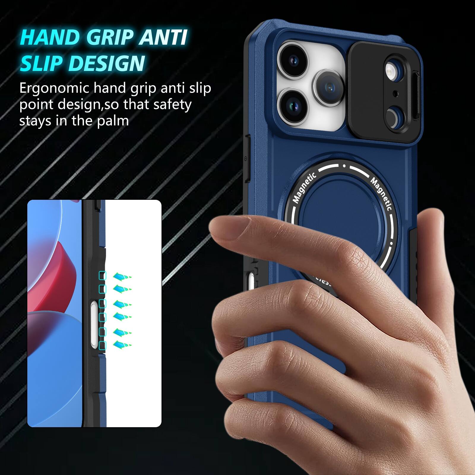 HAND GRIP ANTI SLIP DESIGN

Ergonomic hand grip anti slip point design, so that safety stays in the palm

Magnetic