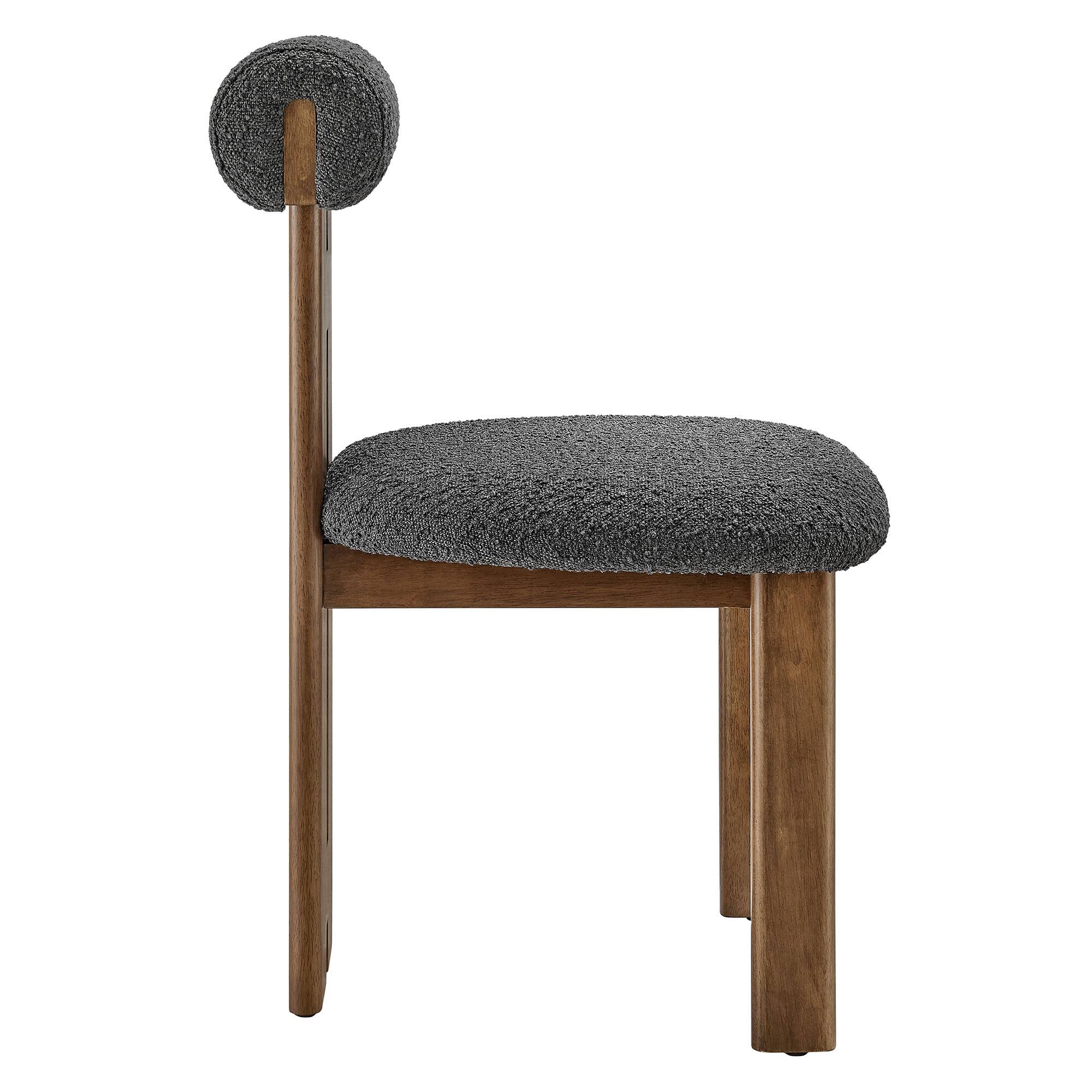 Alt View 1. Modway - Torian Boucle Fabric Dining Chair Set of 2 by Modway - Brown.