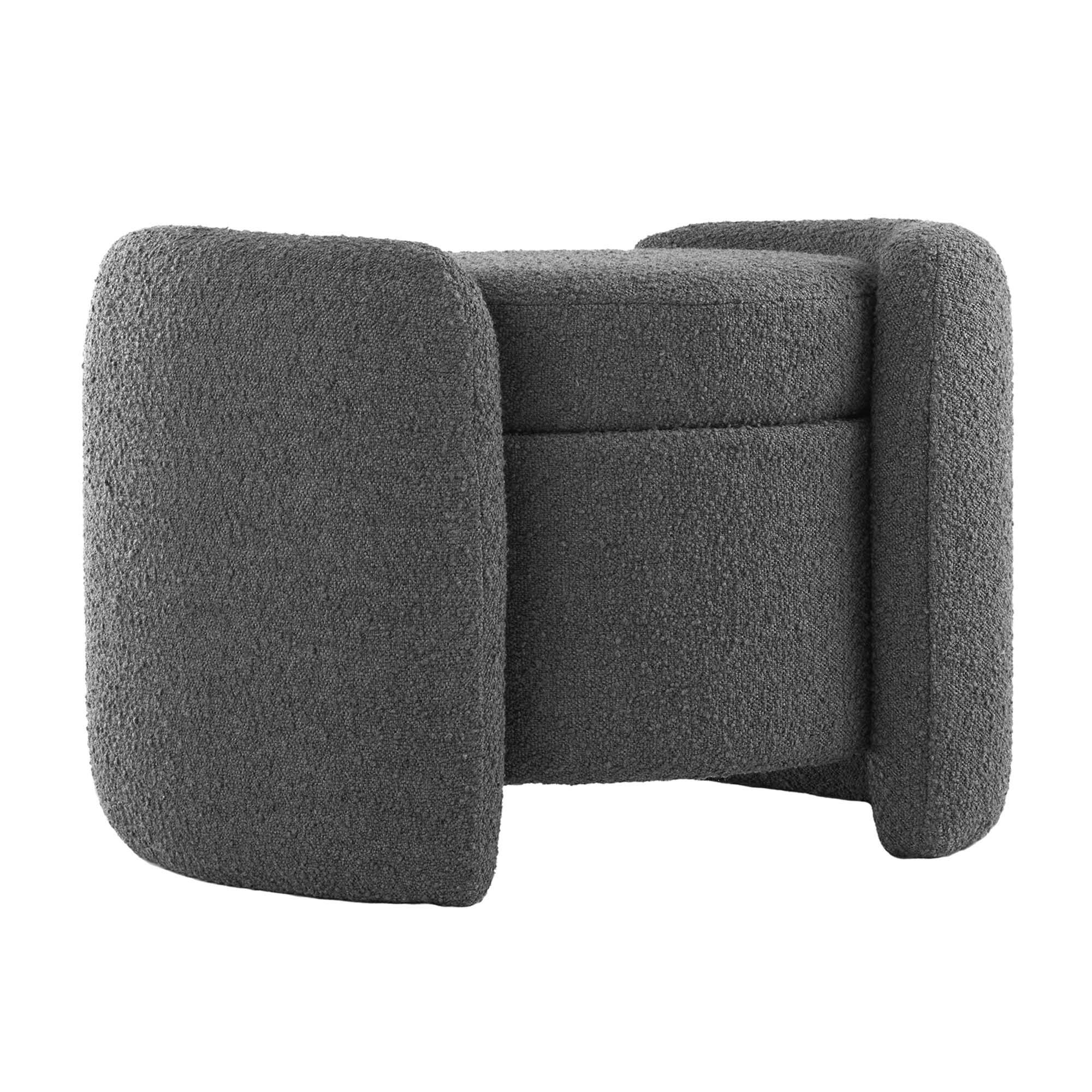 Angle. Modway - Nebula Boucle Upholstered Ottoman by Modway - EEI-5561-CHA.
