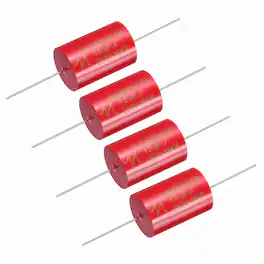 Unique Bargains - 4pcs 15uF 250V Axial MKP Film Capacitor for Audio Speaker Crossover Frequency Divider - Red