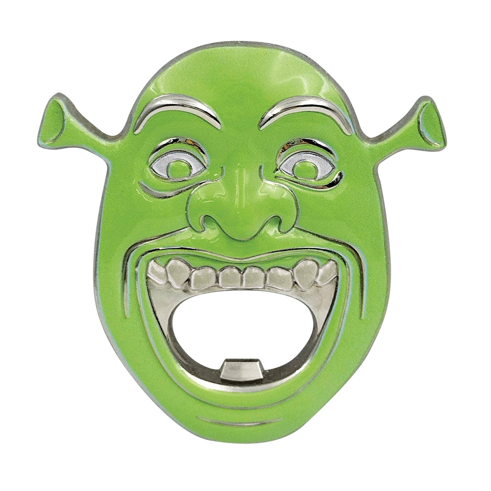 Front. Fanattik - Shrek Face Magnetic Enamel Metal Bottle Opener - Green.