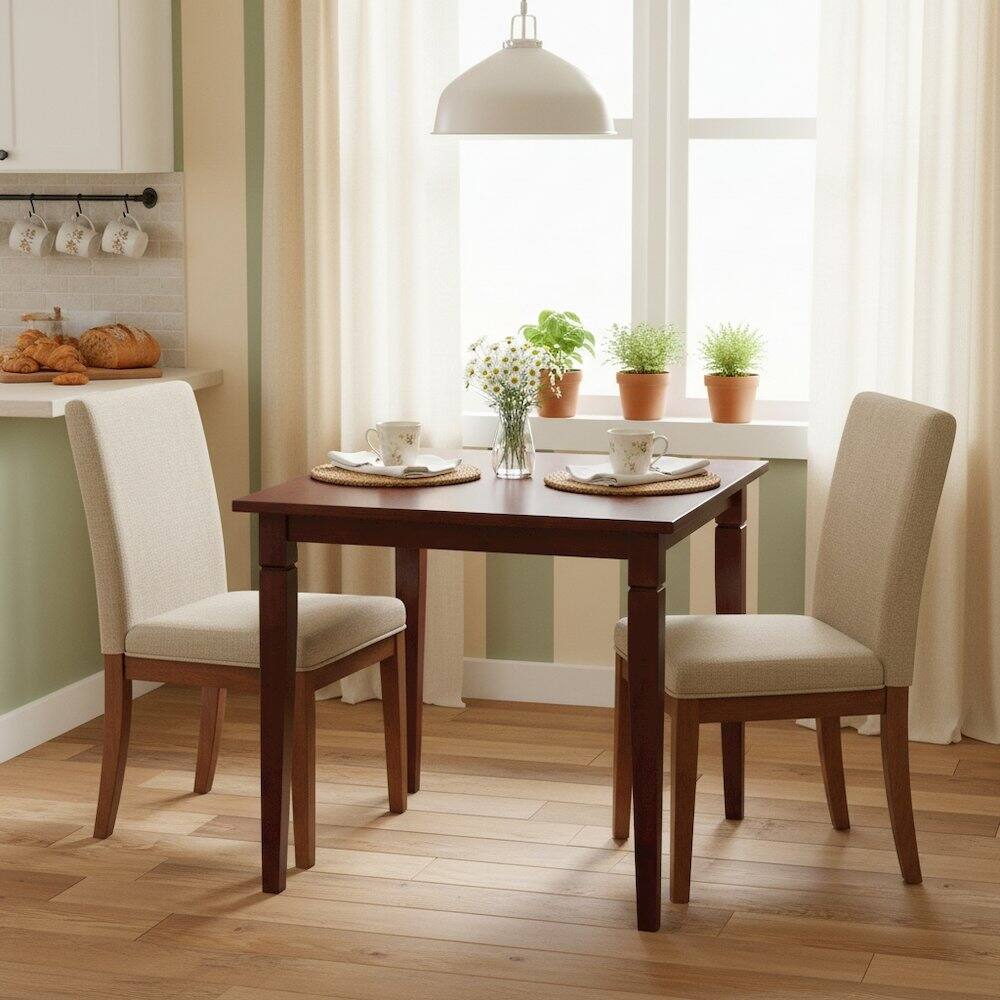Alt View 1. FurniFact - Square Dining Table - Walnut.