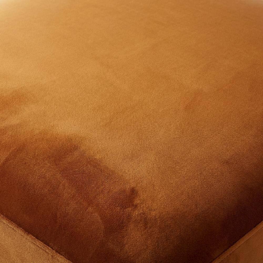 Alt View 1. Outdoor Escape - Square Performance Velvet Ottoman In Neutral Color, Outdoor Spaces, 28-Inch Size - Brown.