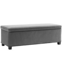 Homcom - 44 Inches Storage Ottoman Bench, Foot Rest with Removable Lid, End of Bed Bench, Padded Seat, for Living Room, Bedroom - Gray