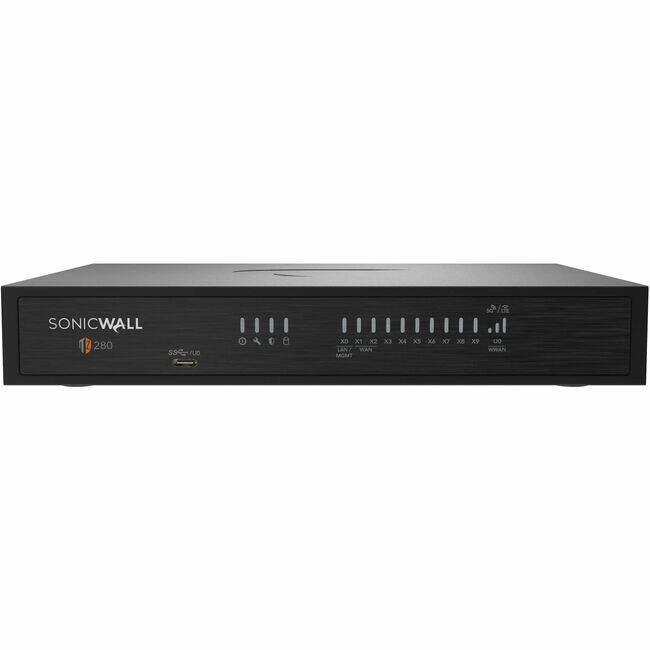 SonicWall - TZ280 Network Security/Firewall Appliance - Intrusion Prevention - 8 Port - Gigabit Ethernet - 2.50 Gbit/s - Black