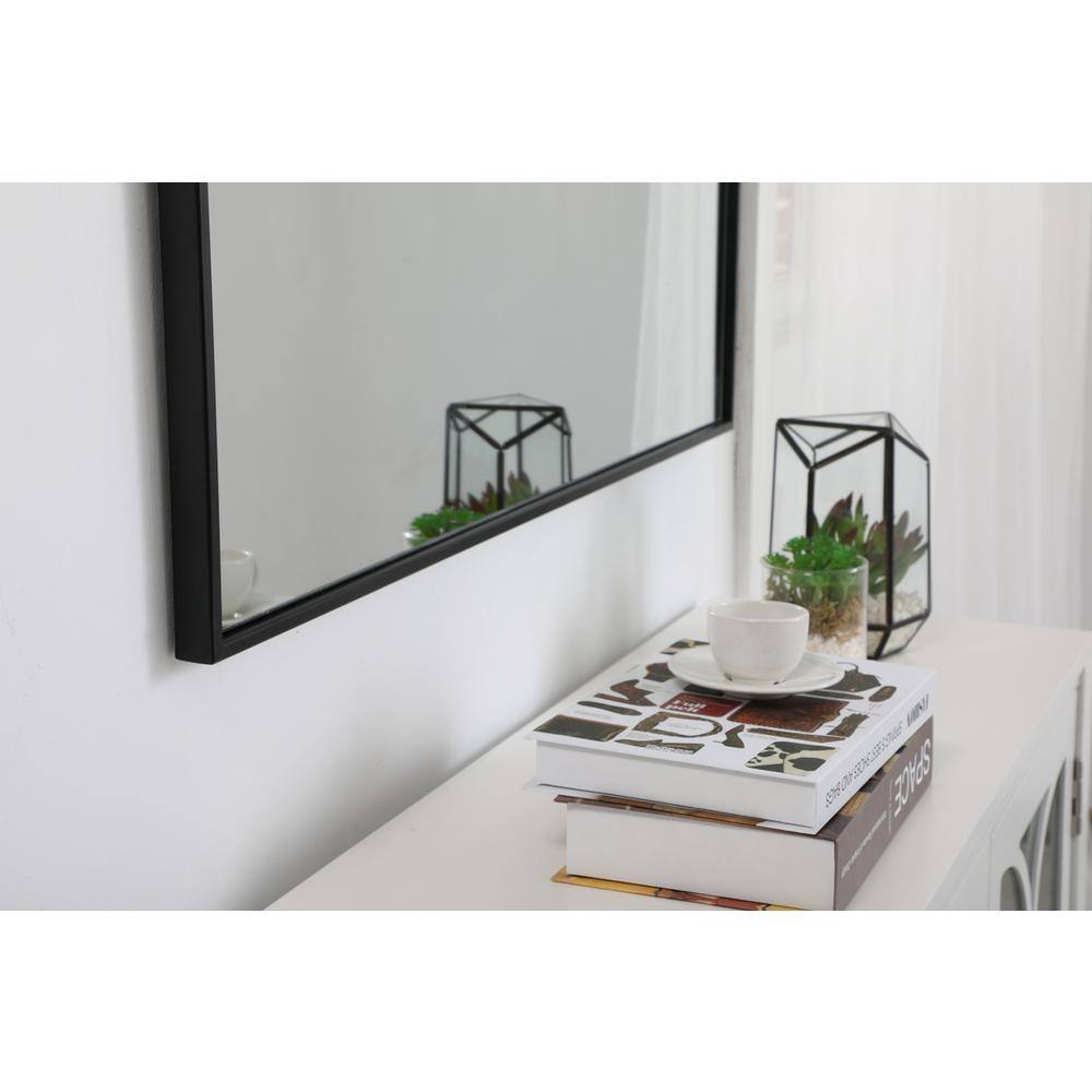 Left. Elegant Decor - Metal frame square mirror 36 inch in Black - Black.