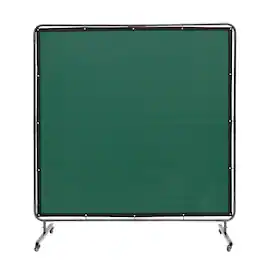VEVOR - Welding Screen with Frame, 6' x 6' Welding Curtain Screen, Flame-Resistant Vinyl Welding Protection Screen - Green
