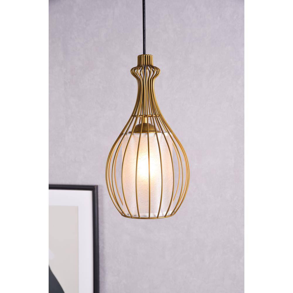 Angle. Living District - Miya 1 Light Brass Pendant - Brass.