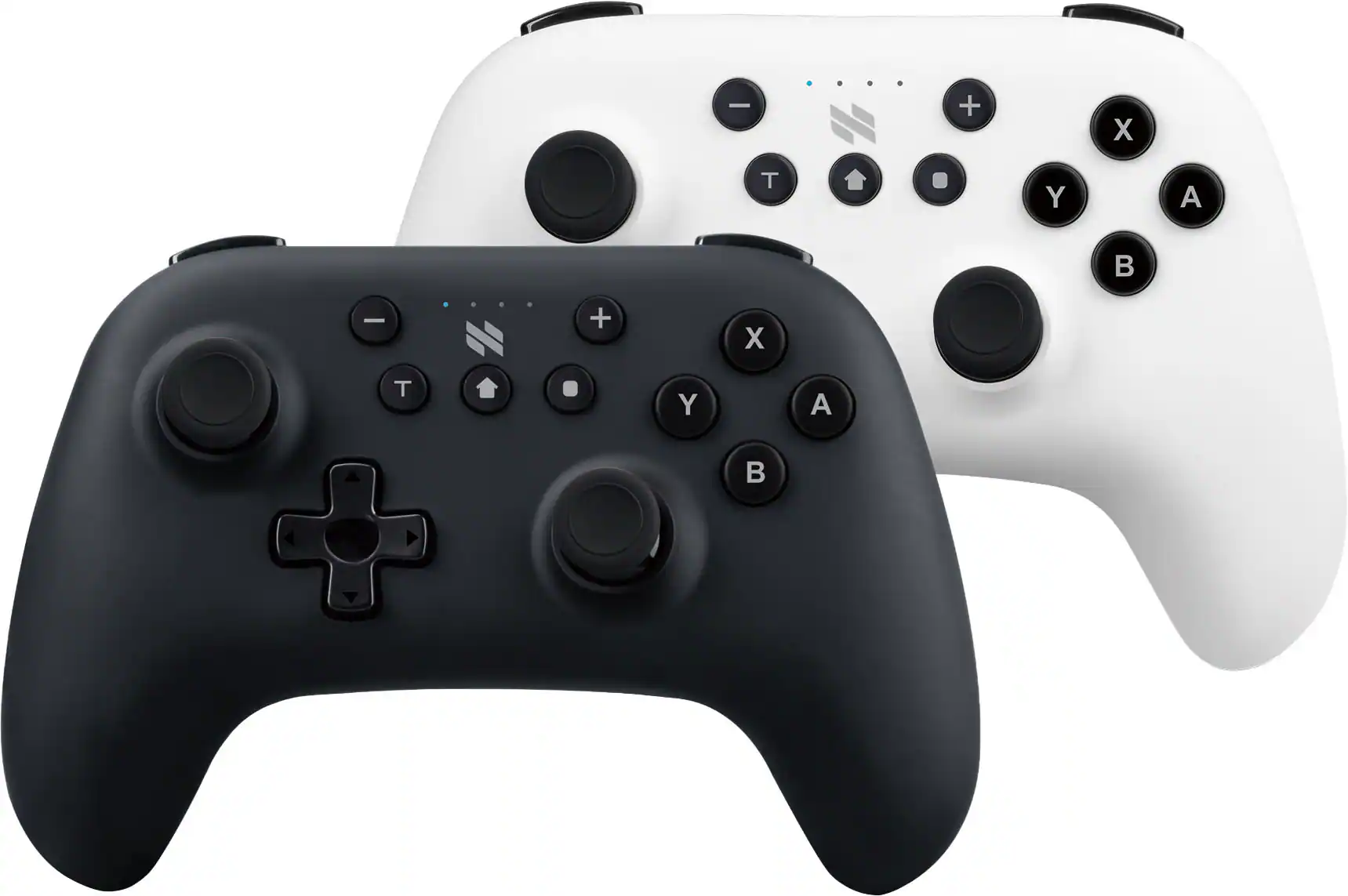 Front. NEXT - Wireless Rechargeable Pro Controller 2-Pack For Switch 2 & Switch - Midnight & Frost - Midnight & Frost.
