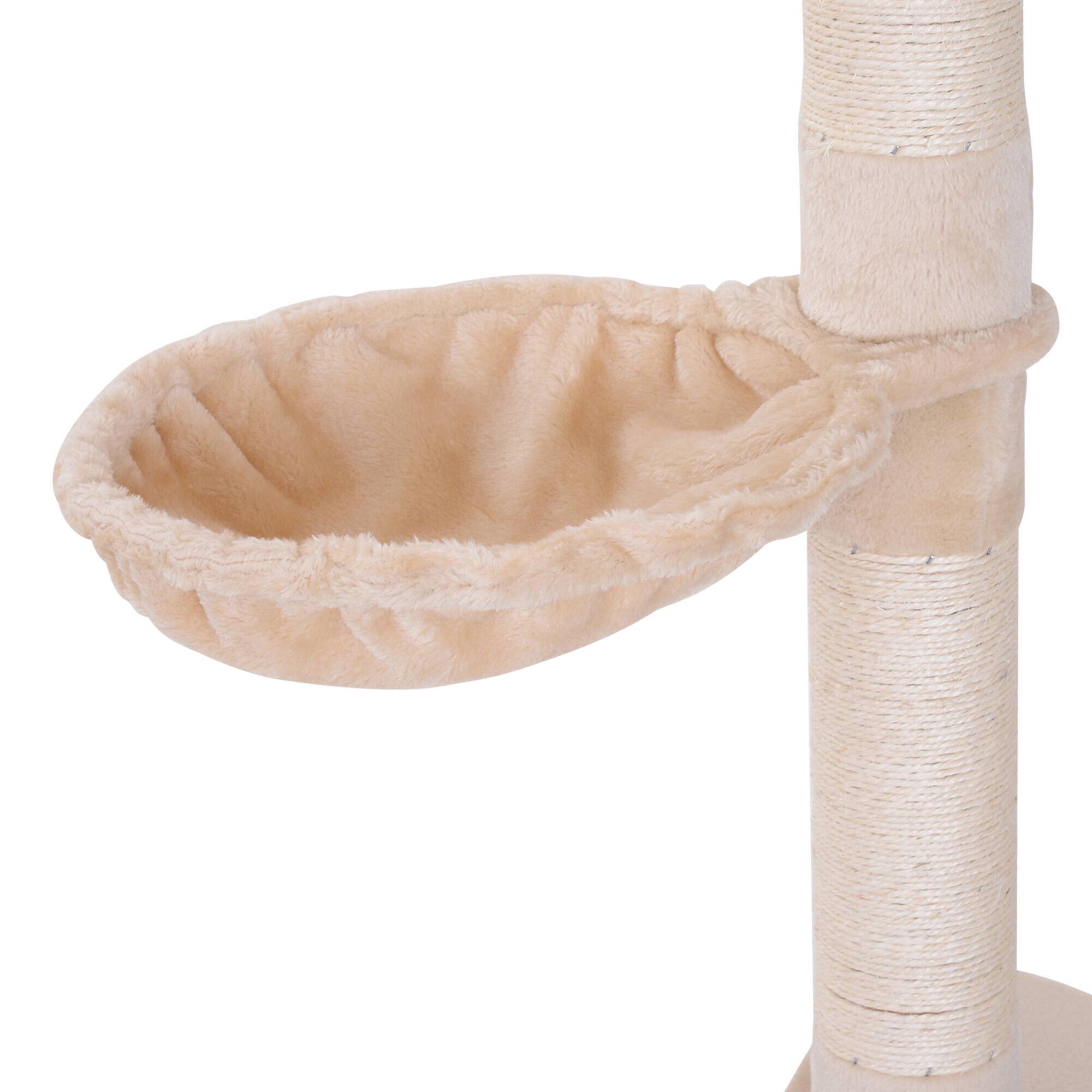 Alt View 4. Pawhut - 8.5' Adjustable Height Floor-to-Ceiling Vertical Cat Tree, 5 Level Cat Climbing Tower - Beige.