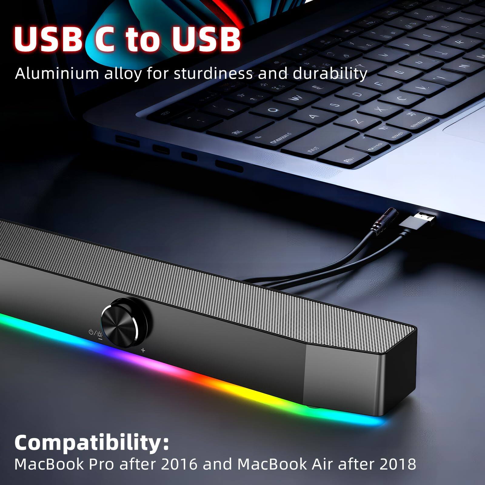 USB C to USB  
Aluminium alloy for sturdiness and durability  

Compatibility:  
MacBook Pro after 2016 and MacBook Air after 2018