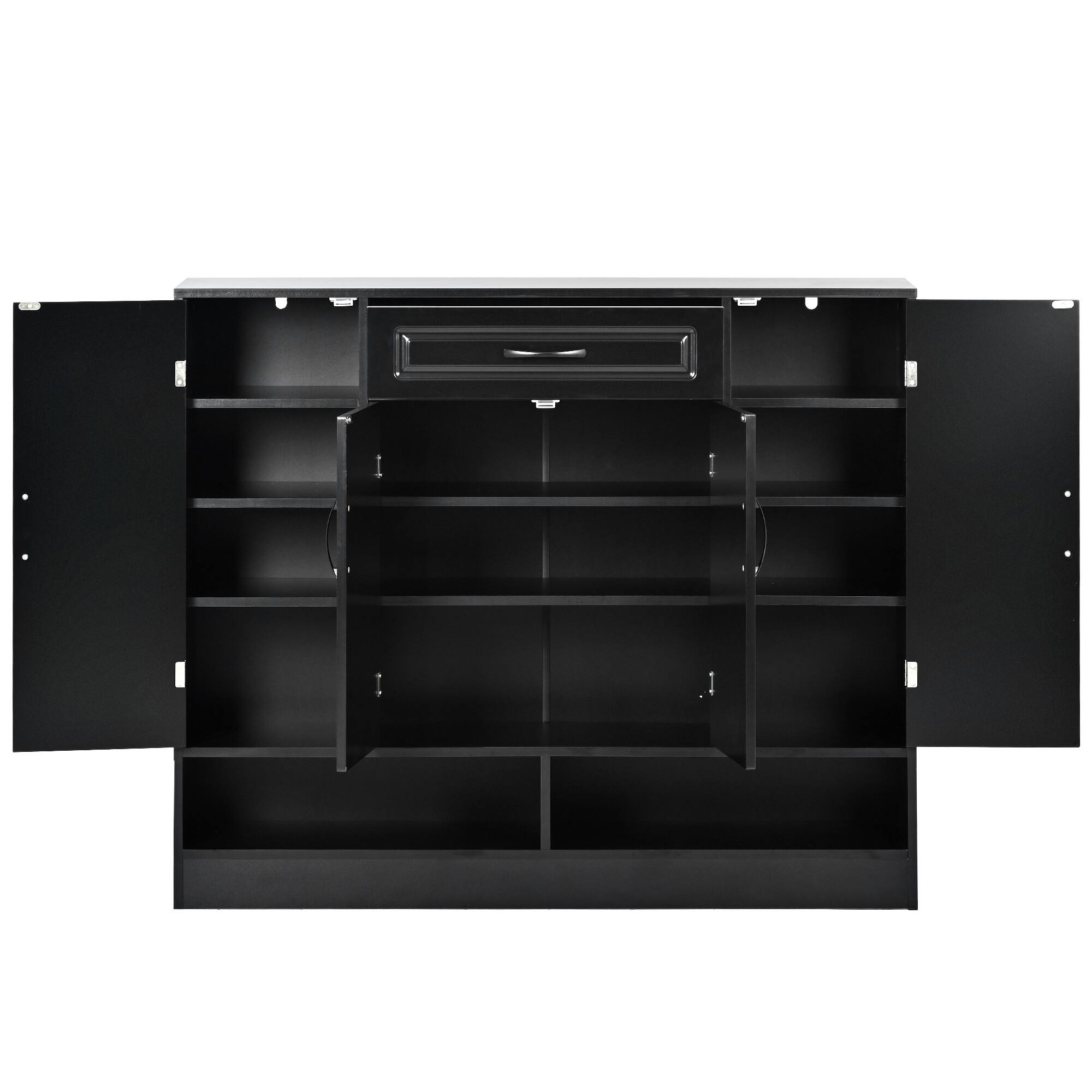 Alt View 7. Spaco - Spaco Sleek Modern Shoe Cabinet with Adjustable Shelves, Minimalist Storage Organizer with Sturdy Top, Space Saving - Black.