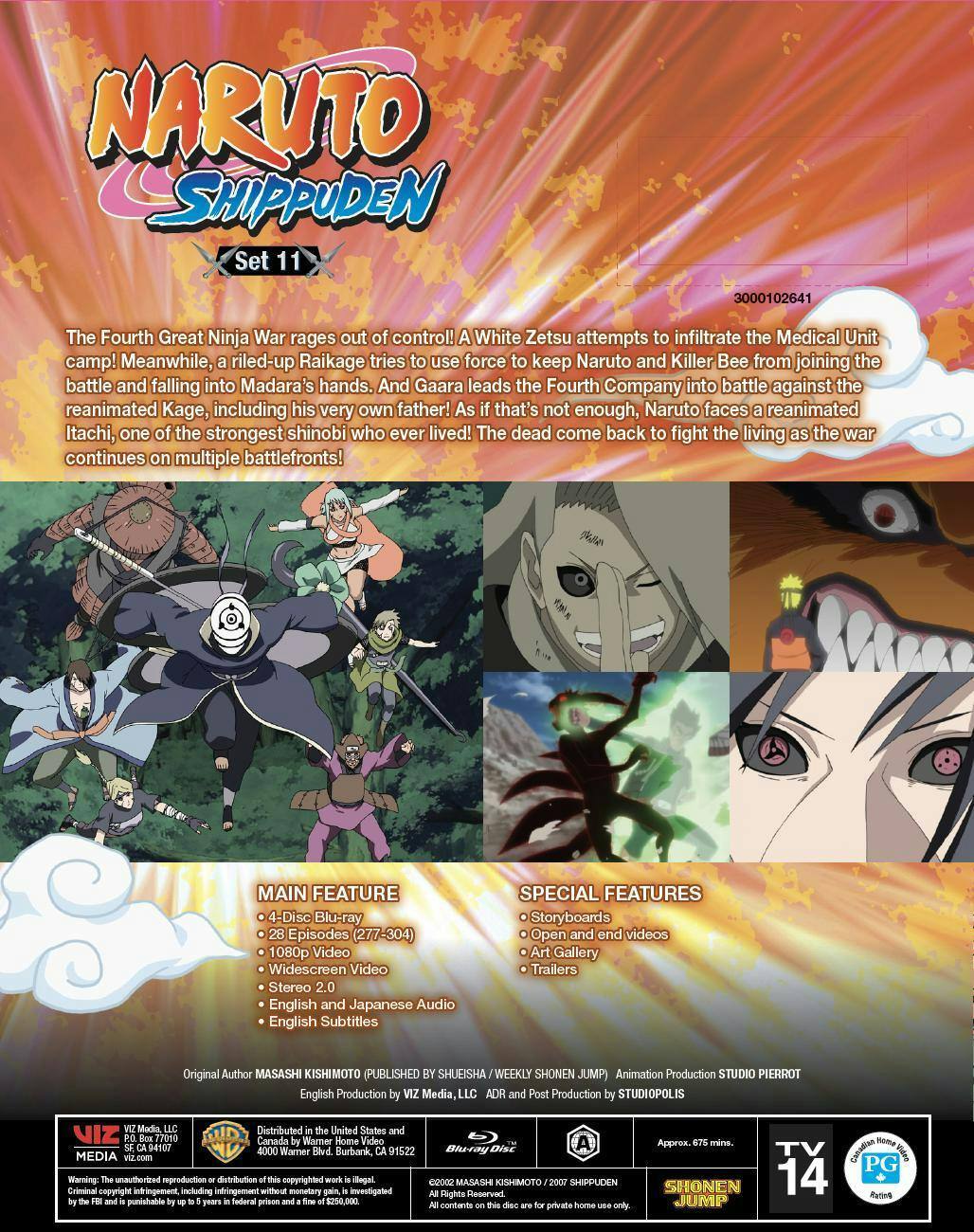 Back. Naruto Shippuden - Set 11   - BLU-RAY.