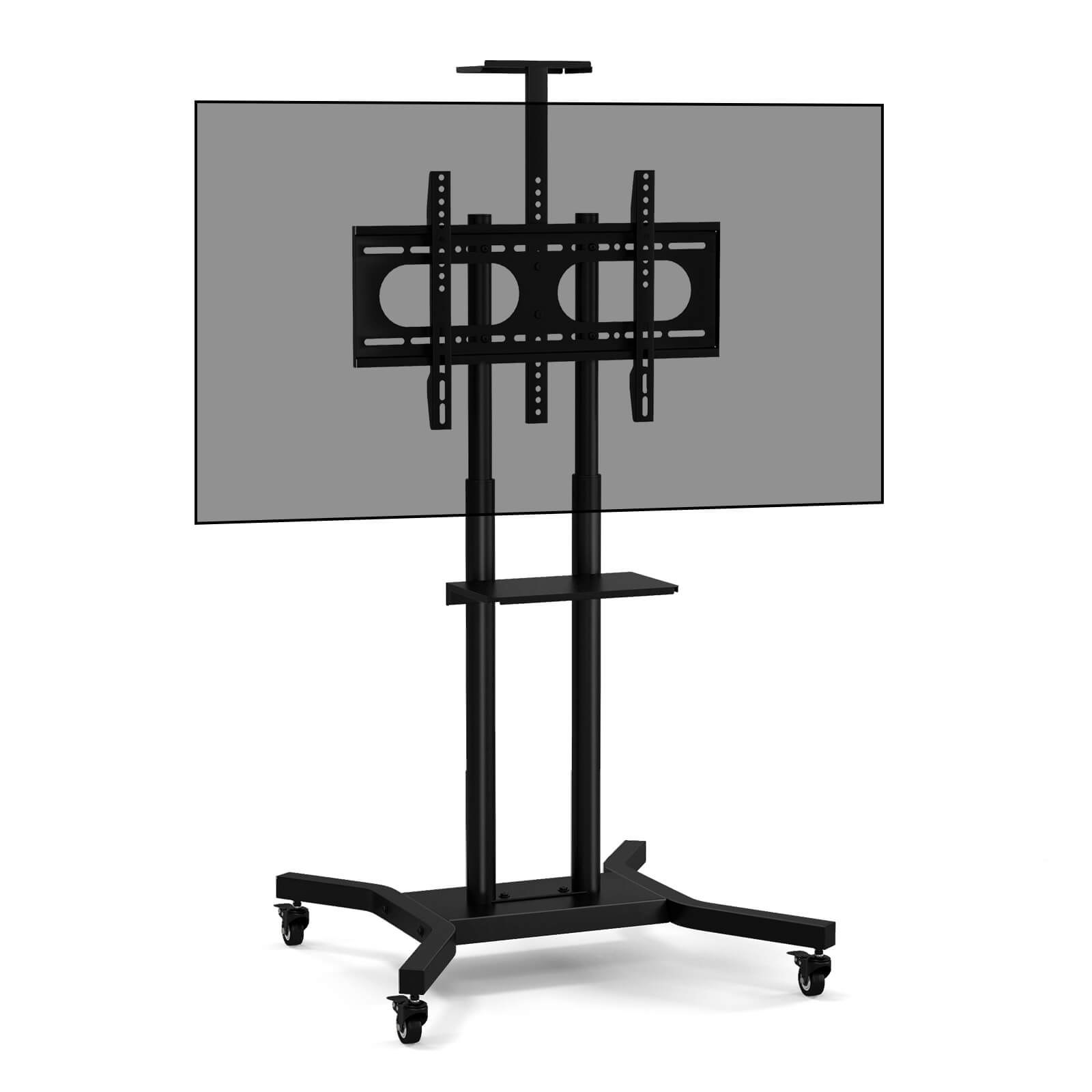 Alt View 14. Costway - Mobile TV Stand for Most 32-70 inch Flat or Curved TVs up to 110 lbs w/AV Shelf - Black.