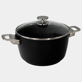 Swiss Diamond - CHD Nonstick Stock Pot with Glass Lid, 8.5 qt - Black