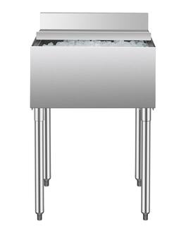 VEVOR - Commercial Ice Bin, 61 L Underbar Ice Bin, 24 x 19 x 37 in Stainless Steel Ice Chest with Sliding Lid, Bottle Holders - stainless steel color