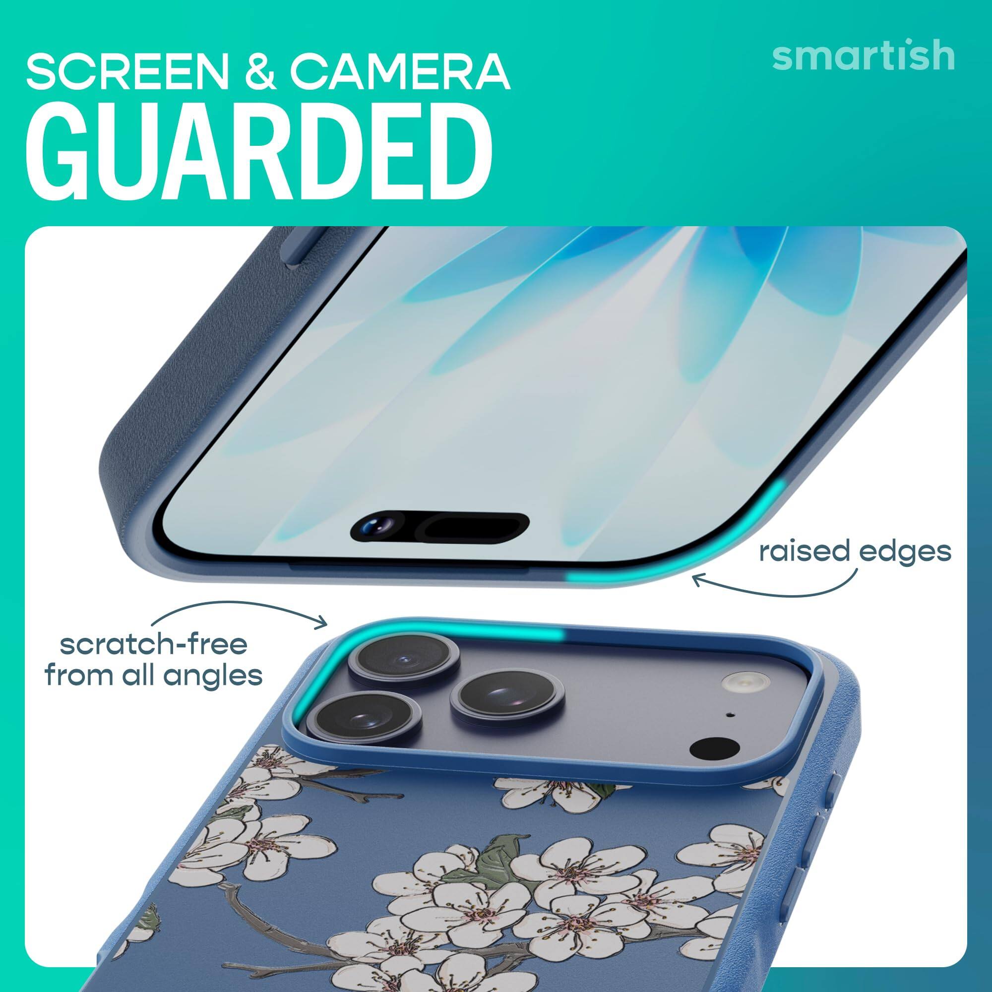 SCREEN & CAMERA GUARDED  
smartish  
raised edges  
scratch-free from all angles