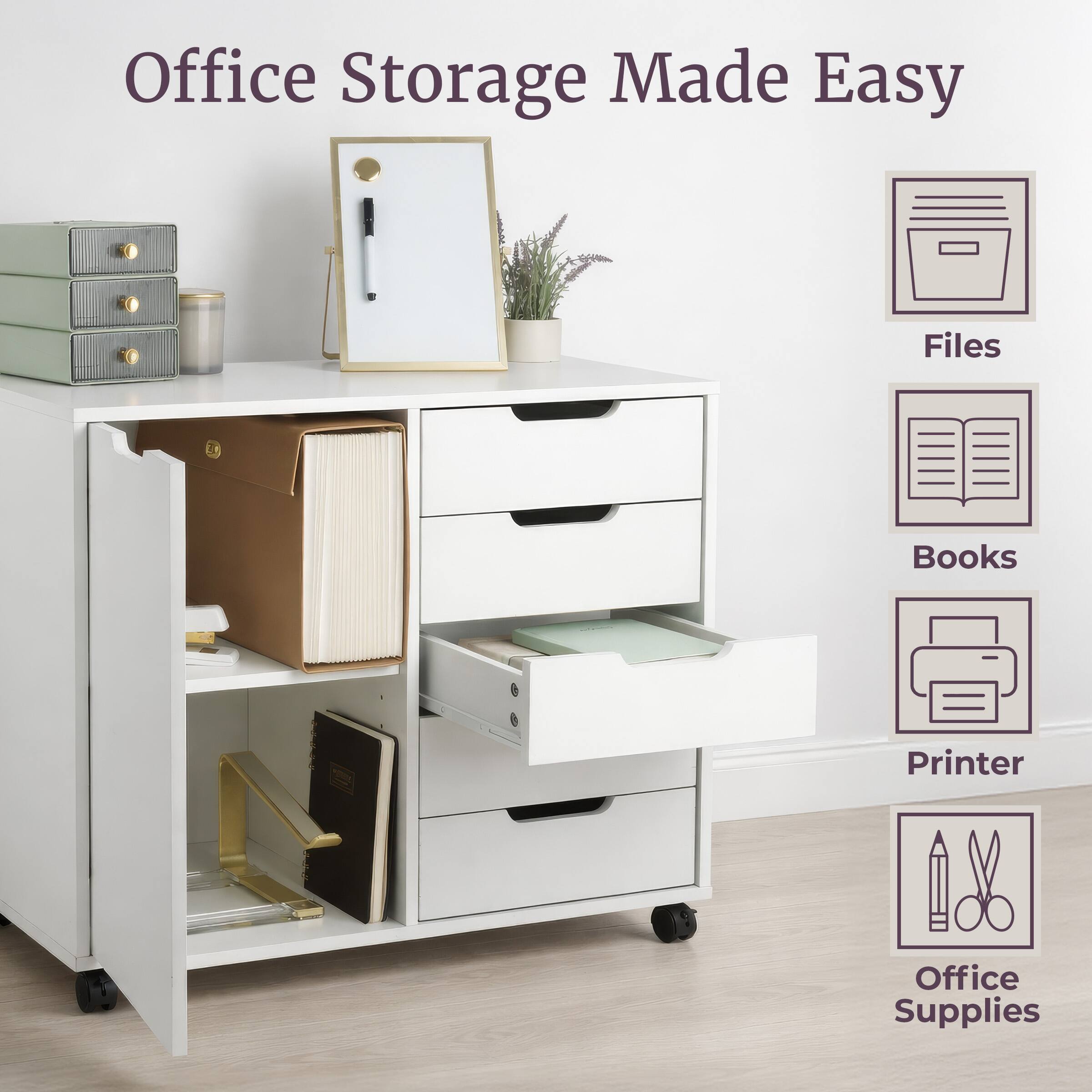 Office Storage Made Easy

Files  
Books  
Printer  
Office Supplies