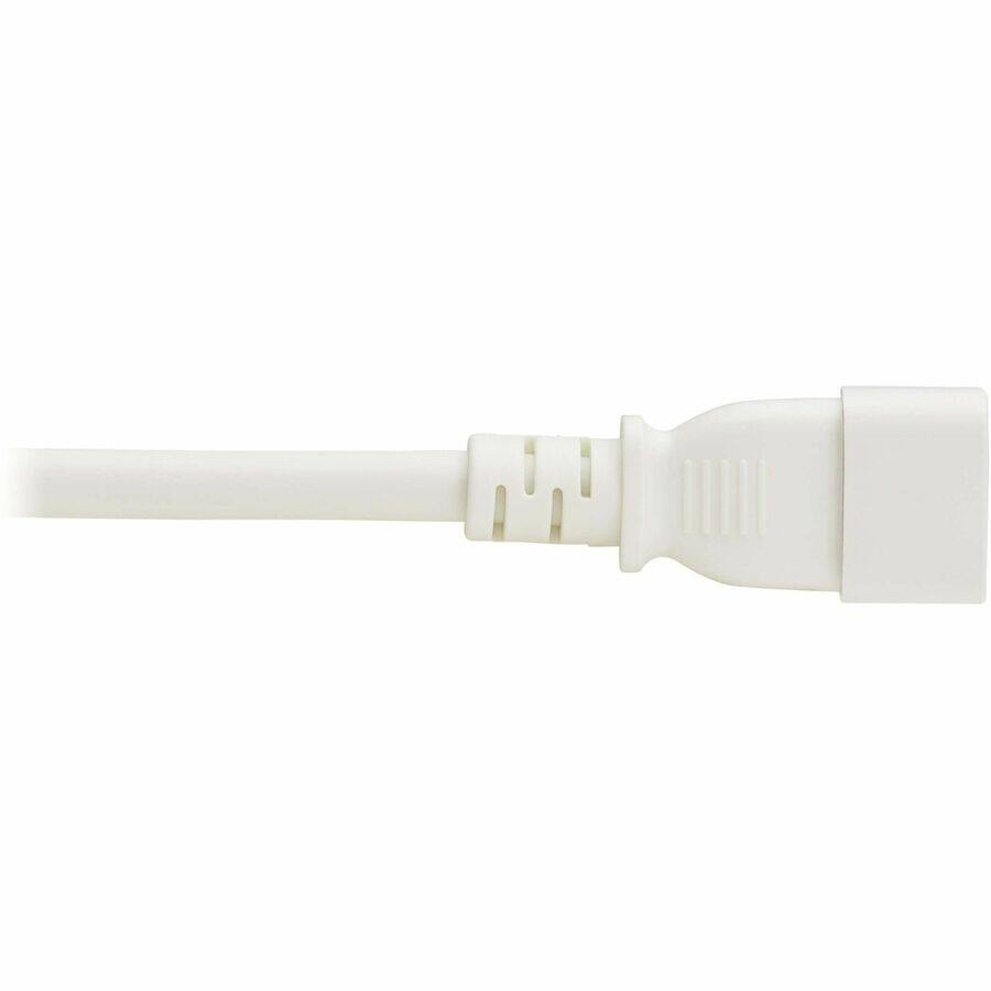 Alt View 4. Tripp Lite - Eaton Tripp Lite Series Power Cord, C14 to C21 - Heavy-Duty, 15A, 250V, 14 AWG, 2.5 ft. (0.76 m), White - For Computer - White.