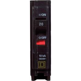 Square D - QO 20 amps Plug In Single Pole Circuit Breaker