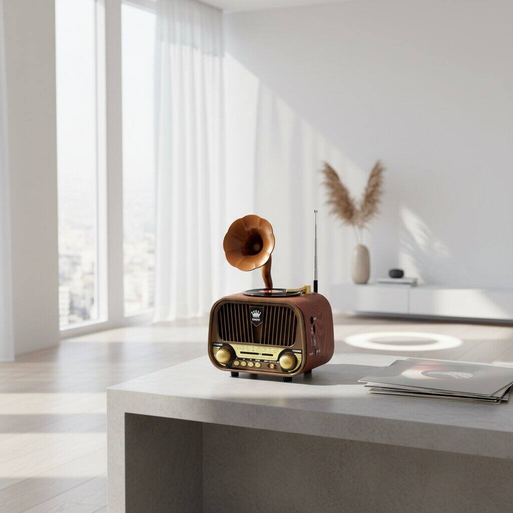 Alt View 1. Dazzed Corner - Portable Radio AM FM SW Bluetooth, Retro Radios,USB Rechargeable - Brown.