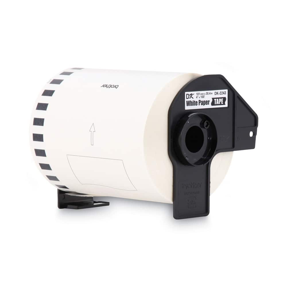 Brother - DK2243 4 in. x 100 ft. Continuous Length Shipping Label Tape for QL-1050 - (1-Roll) - White