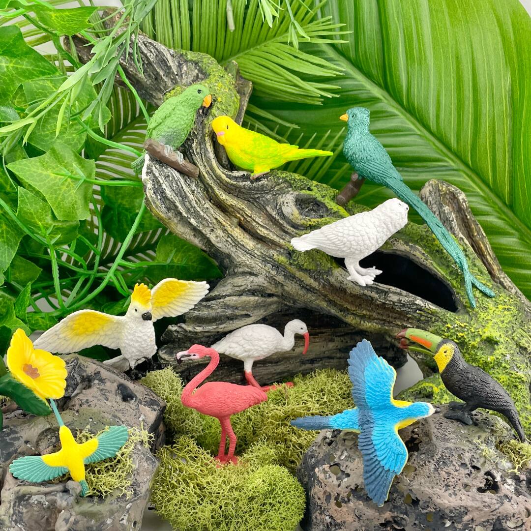 Alt View 3. Safari Ltd. - Exotic Birds Toob Toy.