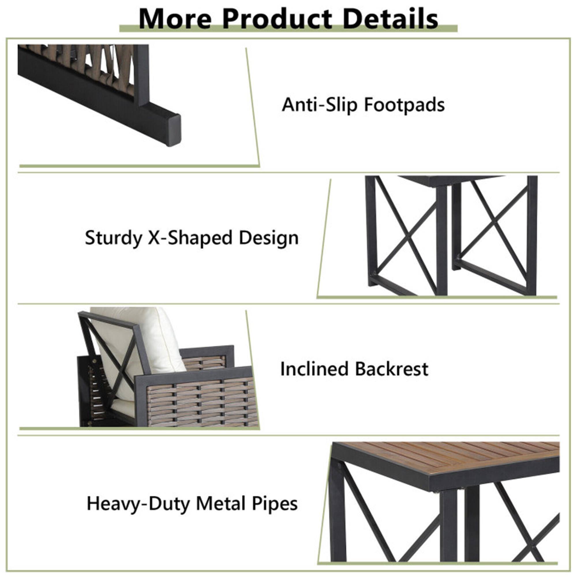 More Product Details

- Anti-Slip Footpads
- Sturdy X-Shaped Design
- Inclined Backrest
- Heavy-Duty Metal Pipes
