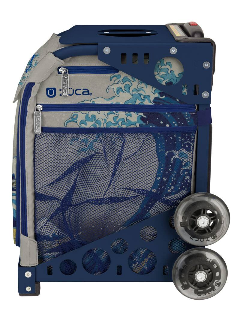 Back. Zuca - Zuca Great Wave Sport Bag & Frame (Navy) w/ Flashing Wheels - Two-Tone.