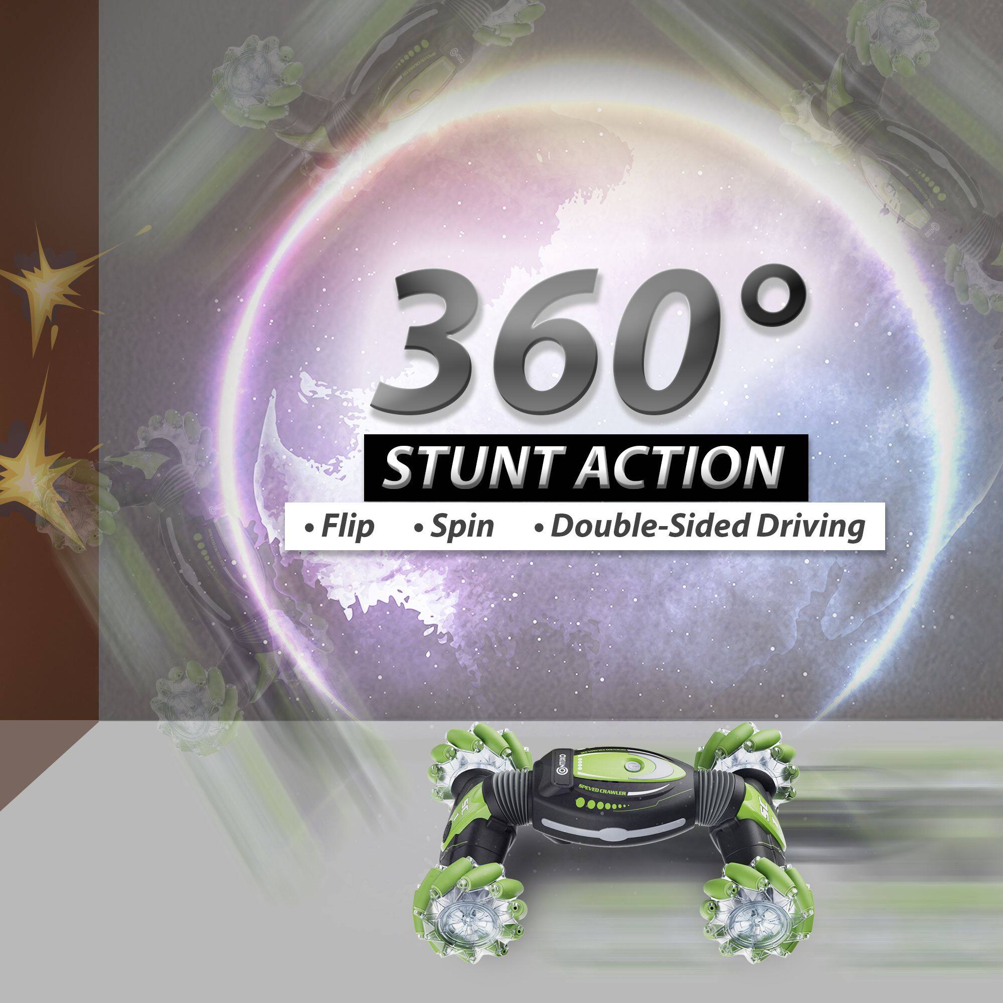 360° Stunt Action - Flip, Spin, Double-Sided Driving