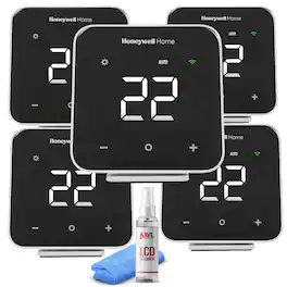 Honeywell Home - 5-Pack Honeywell D6 Pro Wi-Fi Ductless Controller LCD Cleaner - Black