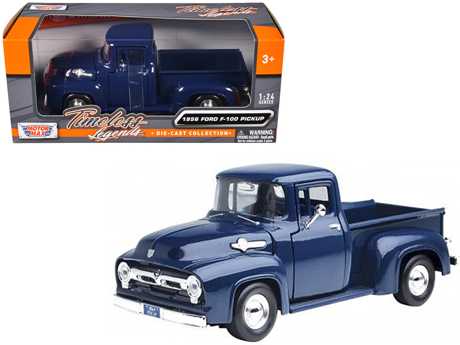 Timeless Legends  
1956 FORD F-100 PICKUP  
DIE-CAST COLLECTION  

MOTOR MAX  

1:24 SERIES  

WARNING: CHOKING HAZARD - Small parts. Not for children under 3 years.  

3+