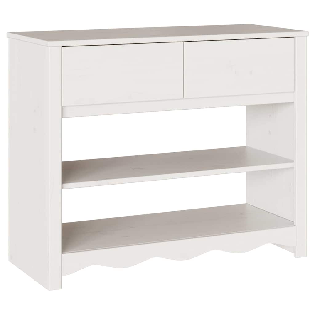 Alt View 1. Boyel Living - 35.2 x 14.6 x 28.7 in. Drammen Oak Solid Pine Wood Console Table in White - White.