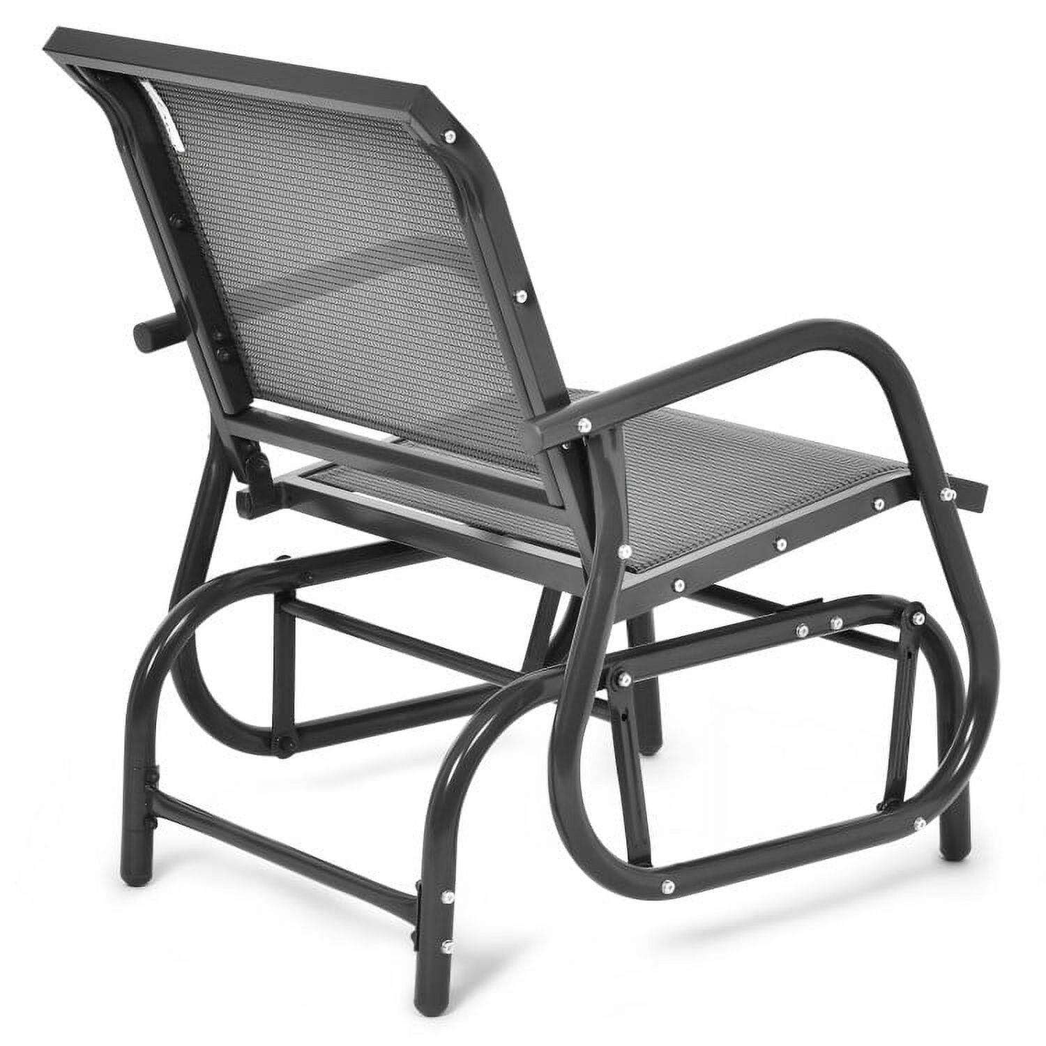 Alt View 2. Kadyn - Outdoor ArmrestBrownOutdoor Cushion LawnOutdoor Garden Gray Single Swing Glider Rocking Chair with Glider Rocking Chair - Gray.
