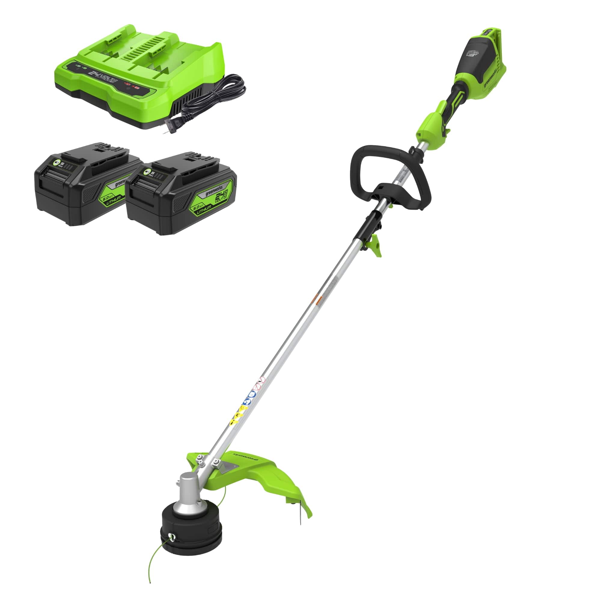 Photos - Hair Clipper Greenworks  48V  16" Brushless String Trimmer with (2) 4Ah Batteries and Charger 2123402 - Green (24V x 2)