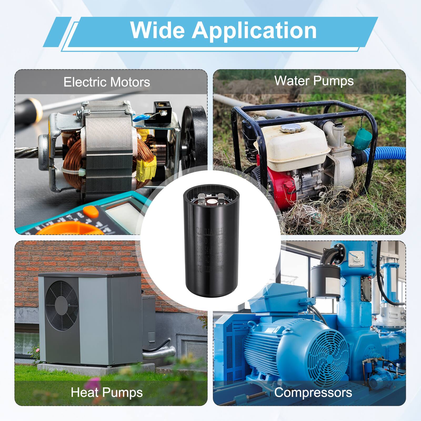 Wide Application

Electric Motors

Water Pumps

Heat Pumps

Compressors
