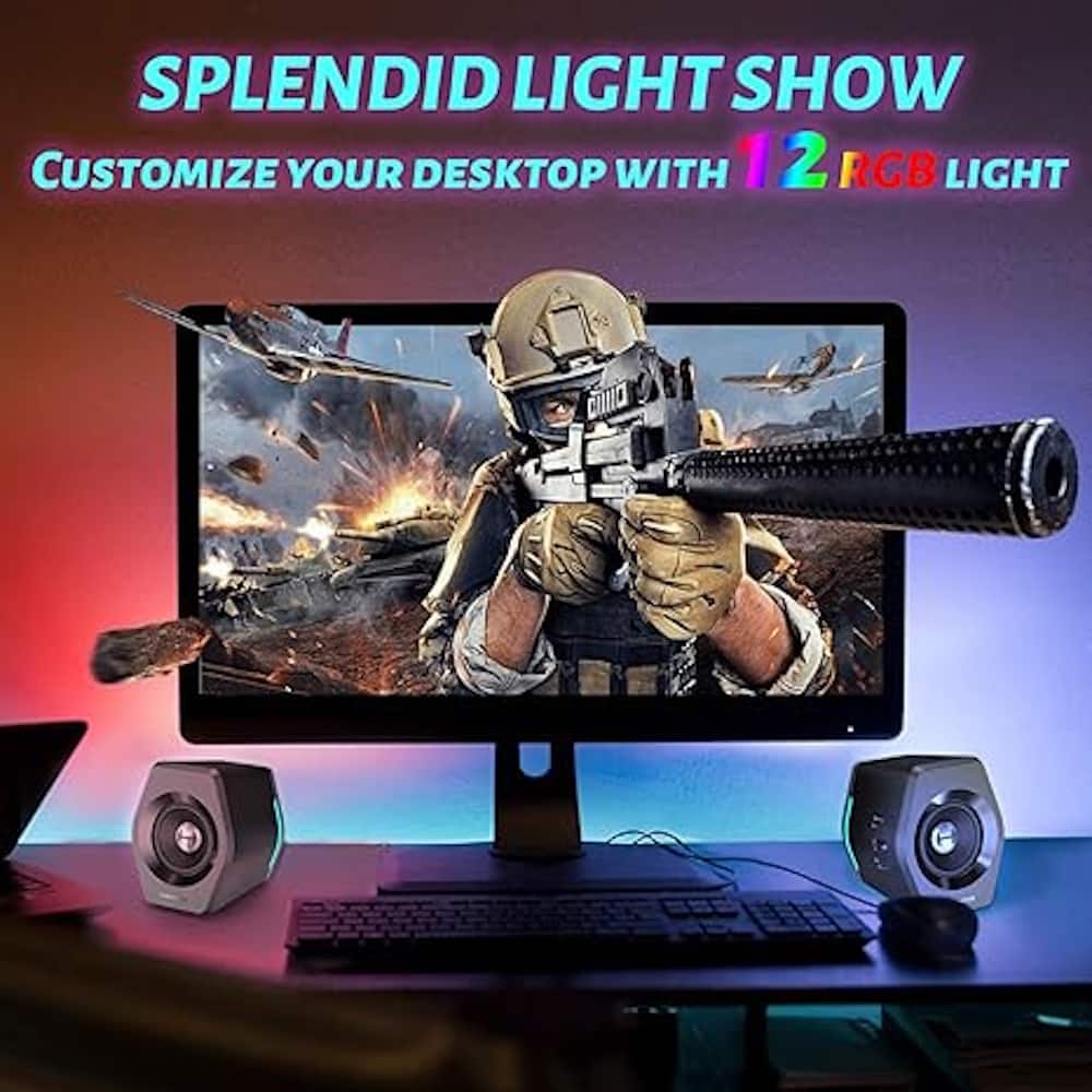 "Splendid Light Show: Customize Your Desktop with 12 RGB Light"